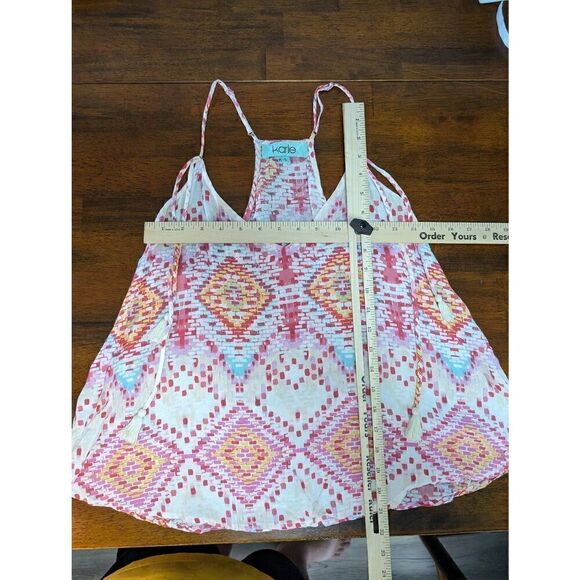Karlie Multi Colored Print  Halter A-line Lightweight Tank Top Women's Size Smal - Picture 6 of 6